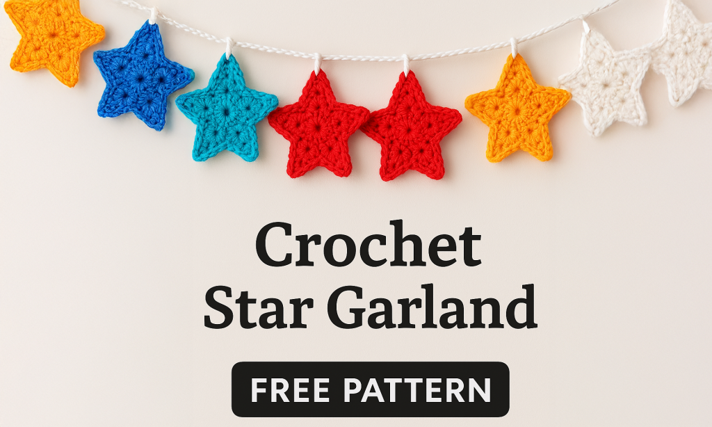 Renkli Yıldız Örgü Garland Yapımı: Ücretsiz ve Kolay Tarif – İdeal Yaz Dekorasyonu
